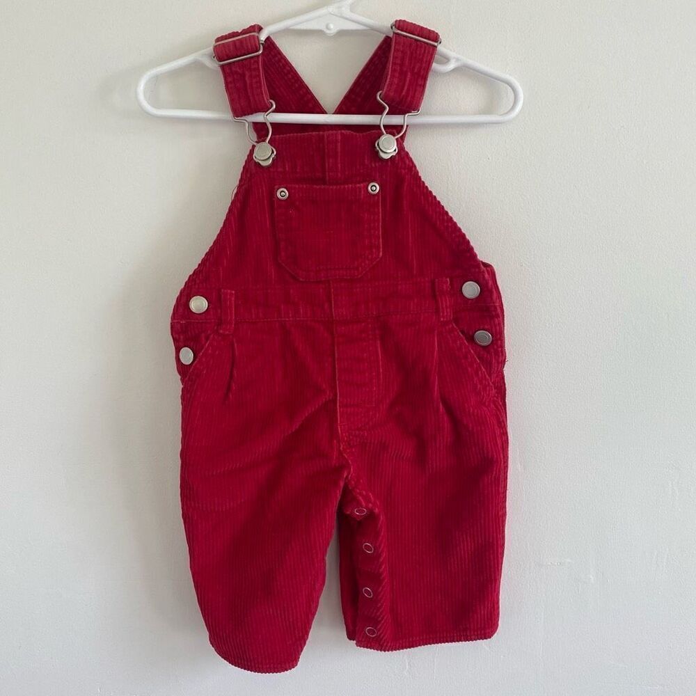 First Impressions Vintage Red Corduroy Overalls